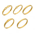 Patterned Hinged Bangle Collection in Gold and Silver Tone Styles view 5