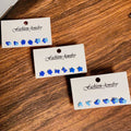 Blue Motif Mini Stud Earring Three Pair Sets in Three Designs view 3