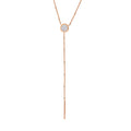 Starburst Zircon Disc Y Lariat Necklace With Bar Drop view 5