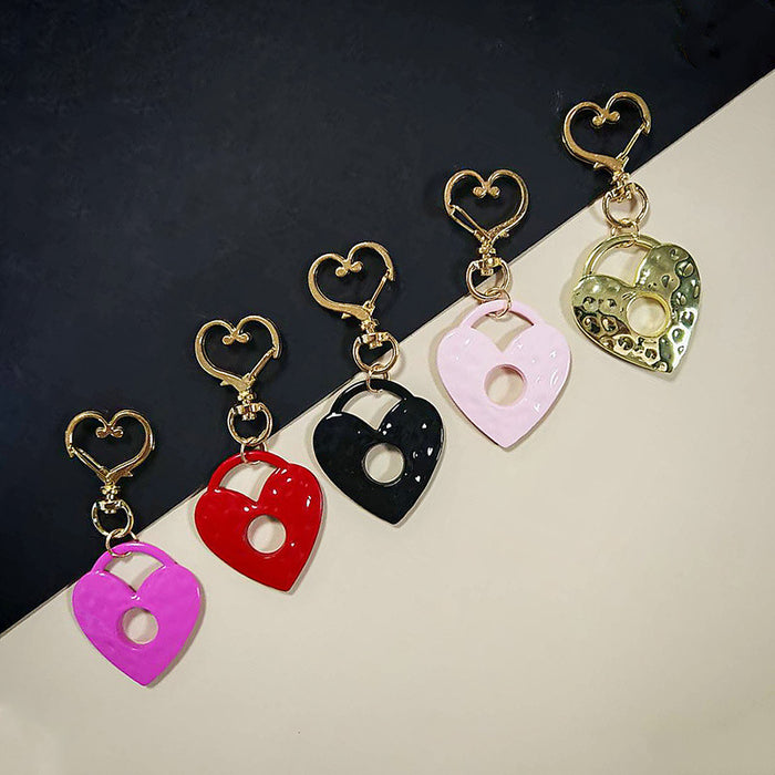 Hammered Open Heart Charms with Gold Tone Heart Clasps