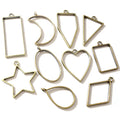 Antique Bronze Tone Open Bezel Frames in Eleven Geometric Shapes view 3