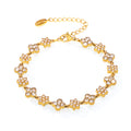Four Leaf Clover Zircon Bracelet Gold Steel Stainless view 5