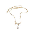 Crystal Flower and Pearl Drop Necklaces in Two Tones view 5