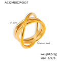 Gold Cross Wrap Multi-Band Openwork Metal Finger Ring view 6
