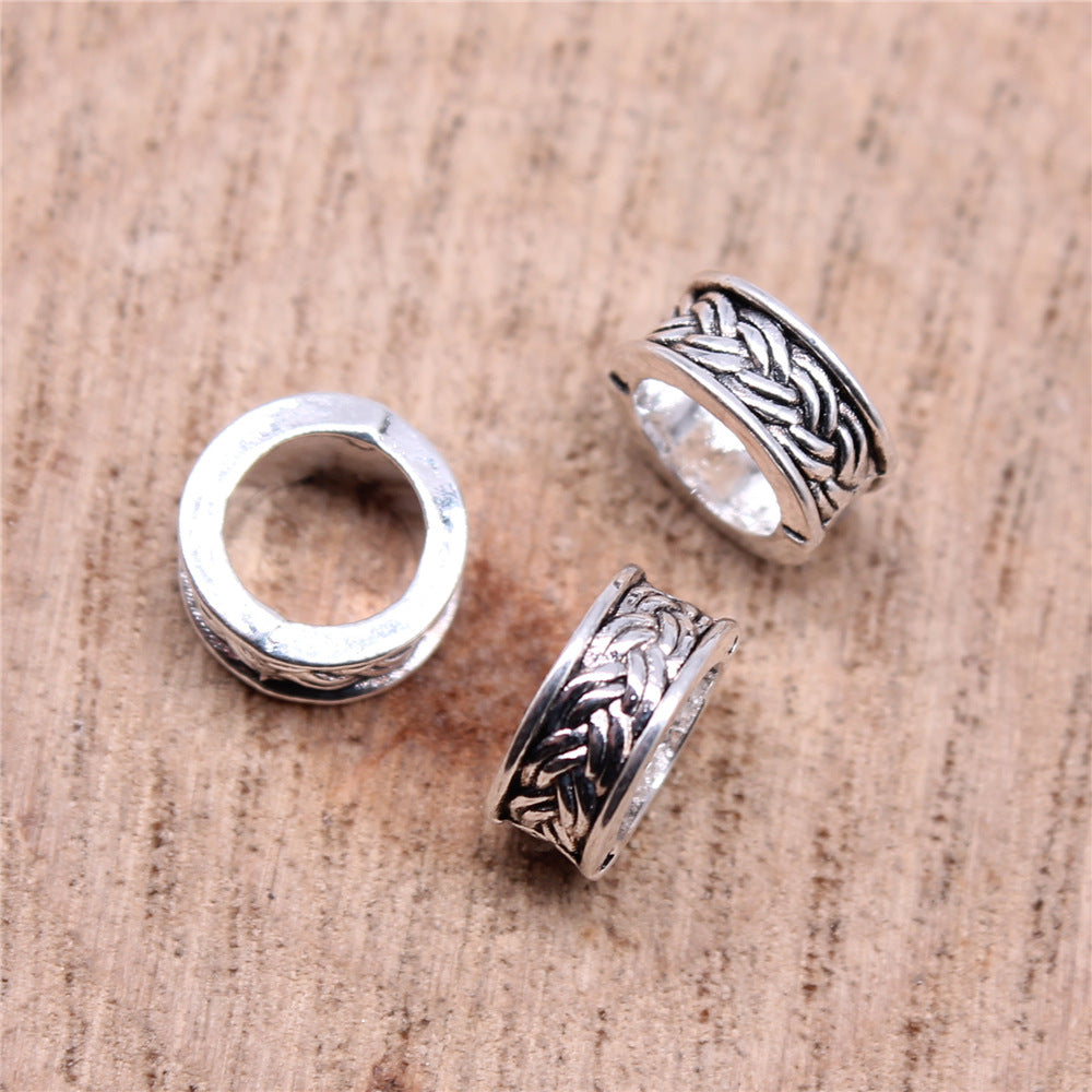 9x9x4mm 0.7g Multi-Color Zinc Alloy Round Large Hole Loose Metal Beads for DIY Bracelet Jewelry Making