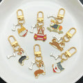 Sporty Dog and Bone Enamel Clasp Keychains in 16 Designs view 1