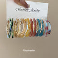 Marbled Acetate Hoop Earring Sets in Three Palettes view 4