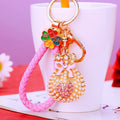 Pearl Pouch Keychains with Four-Leaf Caps and Braided Wrist Straps view 4