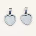 Heart Cabochon Pendant Trays in Gold and Steel Tone Finishes view 2