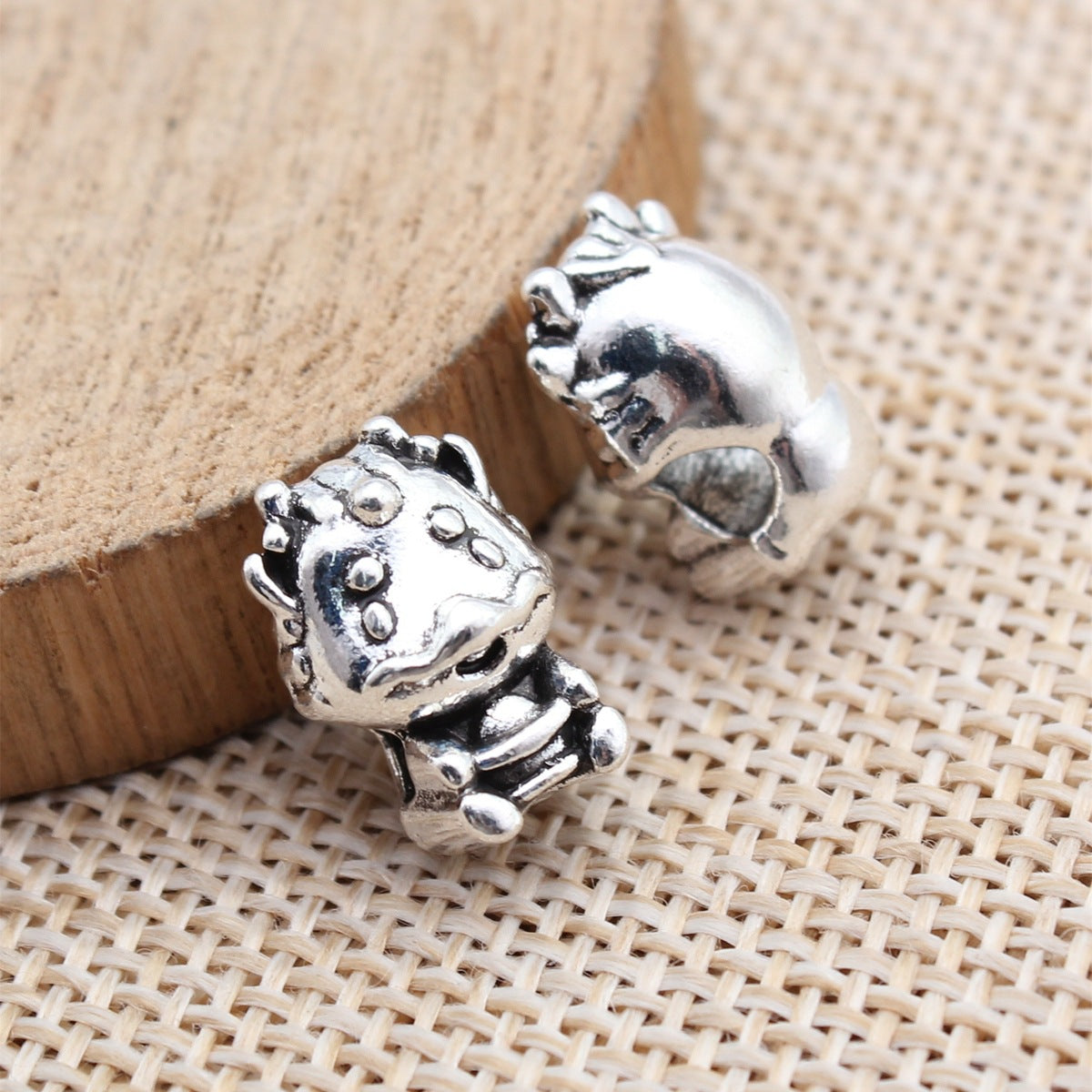 14x10x9.2mm 3g Antique Silver Zinc Alloy Chinese Dragon Large Hole Beads for Bracelet Necklace DIY