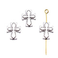 Cross Shaped Beads in Antique Silver and Antique Bronze view 3