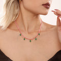 Natural Stone Bead Necklaces with Crystal Opal Drop Charms view 1