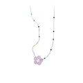 Colorful Crystal Flower Pendant Necklaces in Six Colors view 5