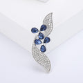 Curved Crystal Leaf Brooch in Four Colorways Jacket and Scarf Accessory view 6