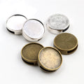 Round Through-Hole Bezel Beads in Three Sizes and Two Finishes view 2