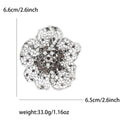 Heavy Filigree Crystal Flower Brooch in Four Colors view 7
