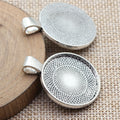 Round 25 mm Cabochon Pendant Settings in Five Metal Finishes view 5
