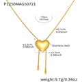 Heart Slider Lariat Necklace in Gold and Silver Tone view 6