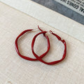 Red Textured Wavy Hoop Earrings in Three Sizes with Detailed Finish view 8