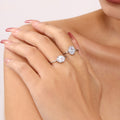 Oval Zircon Solitaire Stainless Steel Rings Gold Steel Sizes view 4
