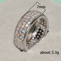 Two Tone Wide Band Rings with Rows of Clear Stones view 5