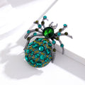 Aqua Silver Tone Spider Crystal Metal Brooch Pin for Jackets and Lapels view 5