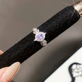 Silver Open CZ Rings Nine Crystal Cluster Style Designs view 5