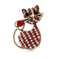 Gold Tone Silver Tone Cat Crystal Two Designs Metal Brooch Pin view 5