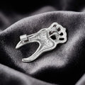 Crystal Crown Tooth Brooch Silver or Gold Alloy Pin view 3