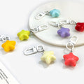 Puffy Five Point Star Resin Keychain With Lobster Clasp And Split Ring view 1