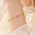 Gold Cable Chain Enamel Flower Bracelet Four Colorways view 3