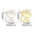 Printed Cat Charms in Gold and Silver Tones, Five Cat Designs view 2