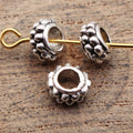 Dotted Flat Round Spacer Beads in Two Antique Finishes view 2