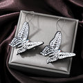 Silver Tone Colorful Butterfly Acrylic Long Hook Earrings view 7
