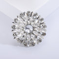 Round Floral Crystal Cluster Brooch in Six Jewel Tone Colors view 6