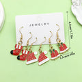 Enamel Christmas Stocking Santa Hat Bell Dangle Earrings Set of 3 Pairs view 2