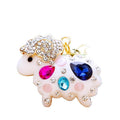Crystal White Sheep Keychains with Six Fortune Cord Options view 5