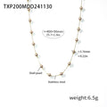 Shell Pearl Station Necklaces and Bracelets Gold Chain view 8
