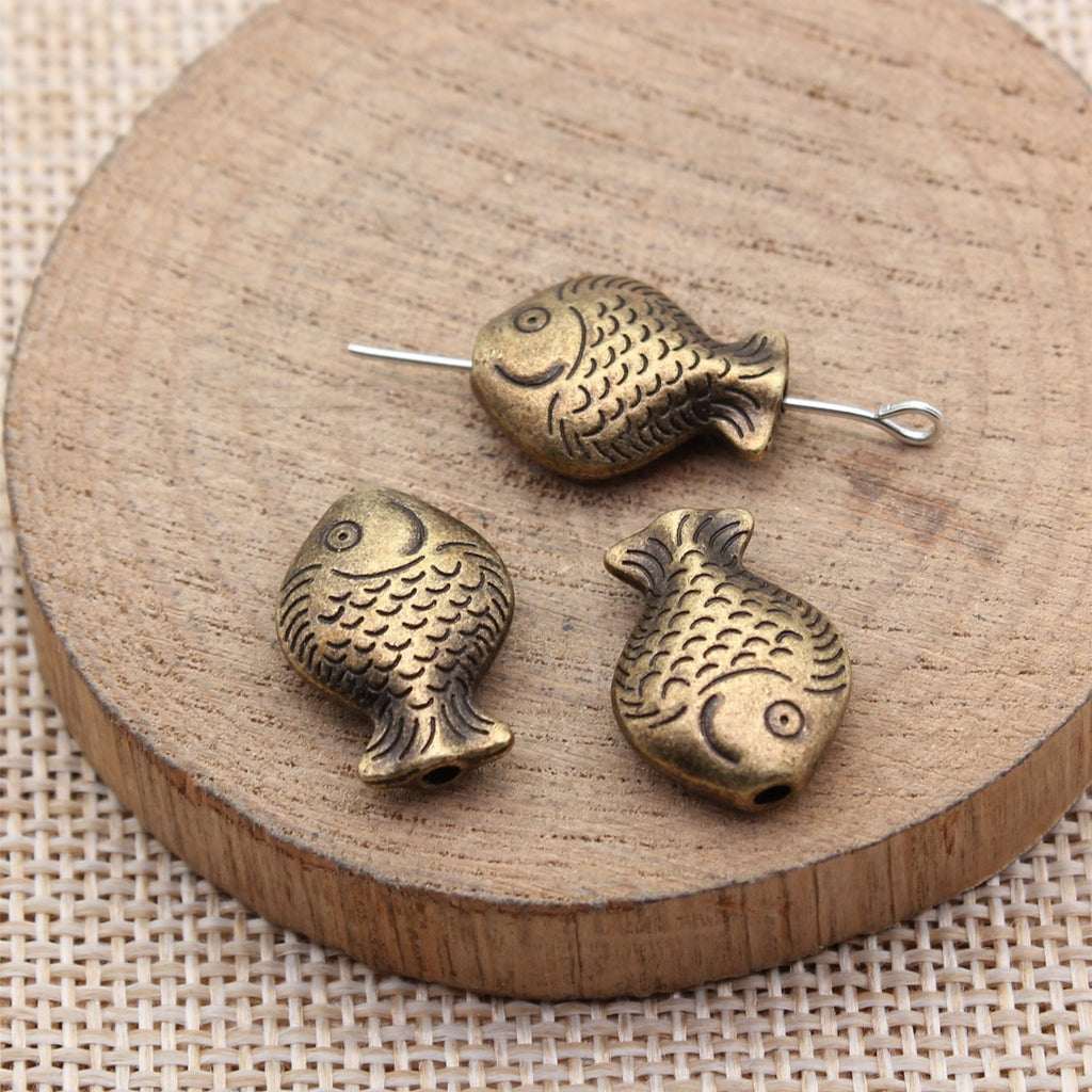 17x13x5.6mm 3.1g Multicolor Zinc Alloy Fish Small Hole Spacer Beads for Necklace Bracelet Making