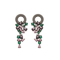 Purple and Green Crystal Chandelier Stud Earrings Fashion Jewelry view 5