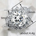 Oversized Round Solitaire Floral Halo Ring In Three Stone Colors view 5