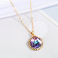 Gold Tone Iridescent Crystal Pendant Necklaces in Five Shapes view 2