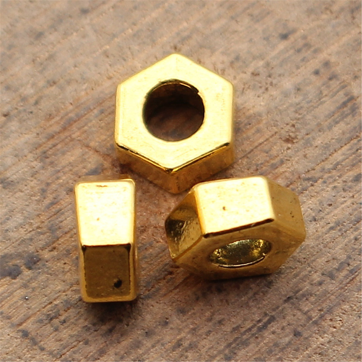 5.8x5.8x3mm 0.4g Multicolor Zinc Alloy Hexagon Loose Metal Beads for DIY Bracelet Jewelry Making