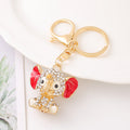 Rhinestone Baby Elephant Keychain Gold Tone Clasp Ring view 6