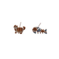 Blue Fish and Brown Cat Mismatched Mini Stud Earrings view 5