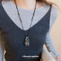 Brown Heart Cutout Pendant Cord Necklace Pendant Jewelry view 4