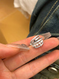 Silver Tone Crystal And Pearl Layered Ear Cuff Decorative Jewelry view 6