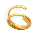 Open Double Band Crossover Rings Gold and Steel Metal Alloy view 5