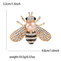 Crystal Bee Brooch Pearl Body Gold Silver Champagne view 8