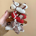 Fabric Pony Hair Claw Clips Sherpa Back Three Colorways view 3